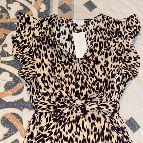 Leopard short sleeve ankle length dress - Picture 1 of 4